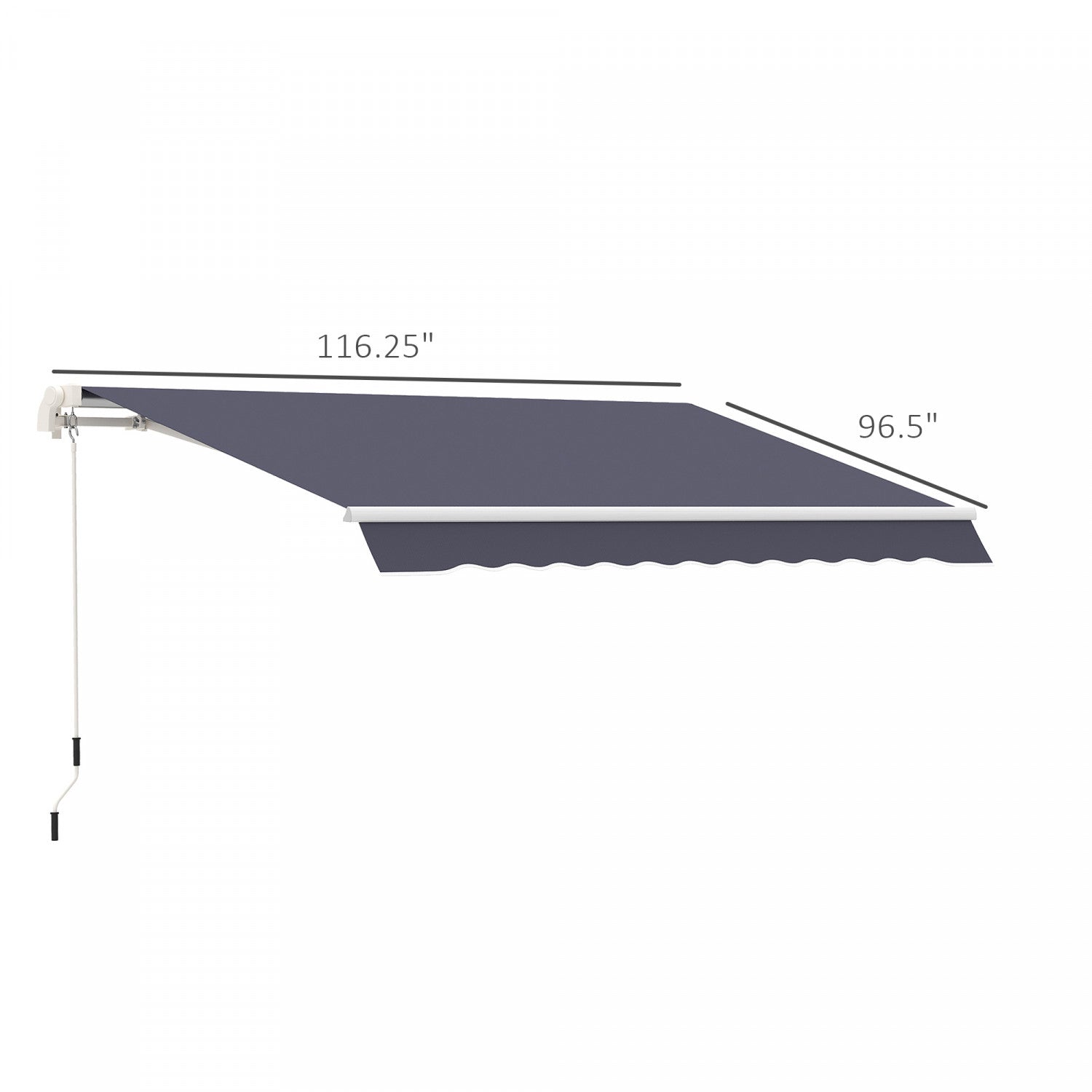 Outsunny 10 - Foot by 8 - Foot Blue Manual Retractable Awning Shelter with Crank for Patio, Water - Resistant and Sun - Sensible