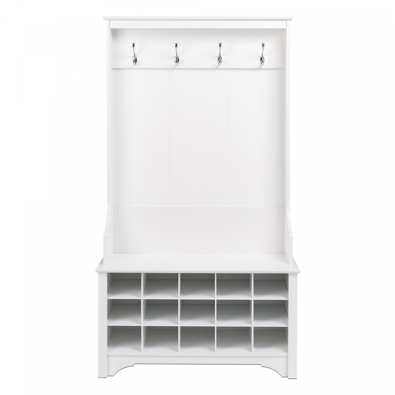 White Hall Tree with Shoe Storage - A Functional and Stylish Solution