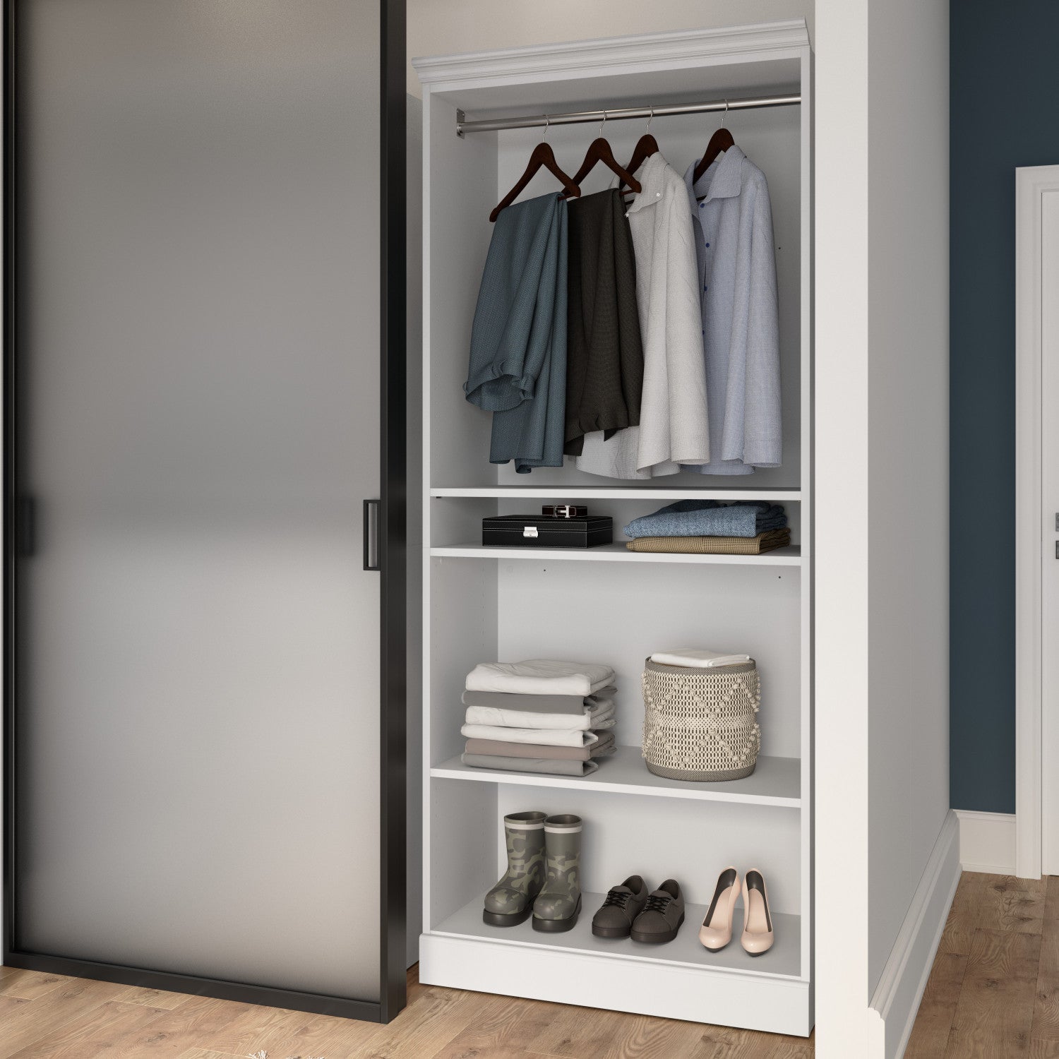 Bestar's 36 - Inch White Versatile Closet Organizer for Optimal Storage