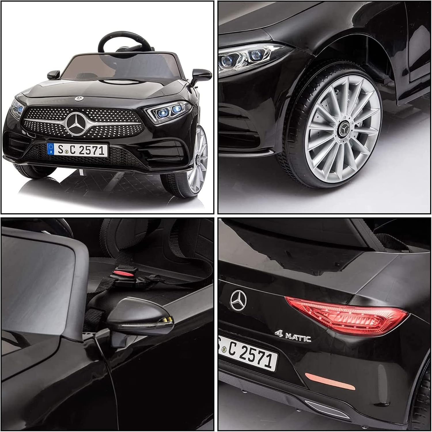 12V Powered Mercedes Benz Cls350 Ride-On Car for Kids with Remote Control, LED Lights, and Music - Ideal for Youngsters on the Move