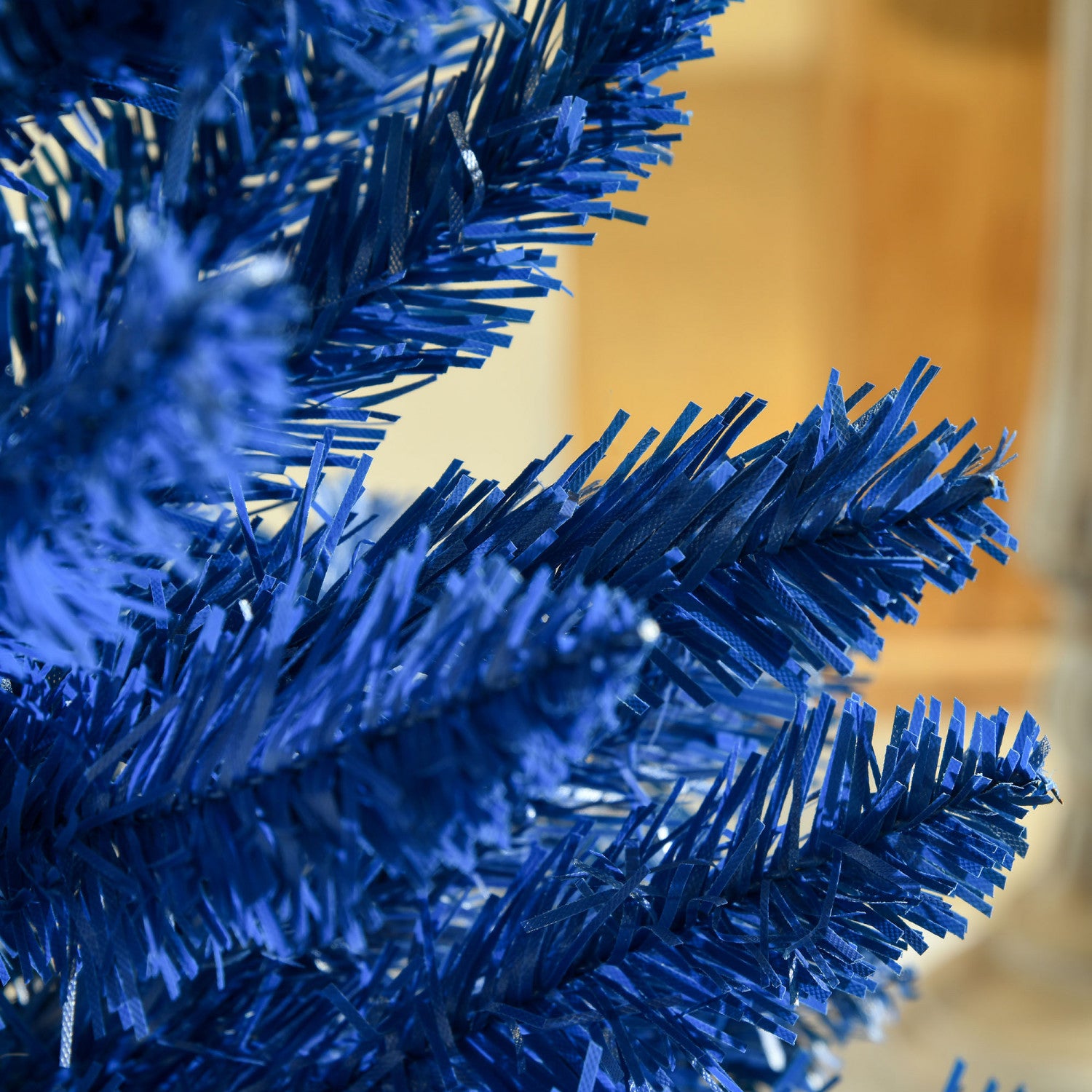 Homcom Deep Blue Artificial Pencil Christmas Tree, 6ft Tall - Ideal for Festive Decor