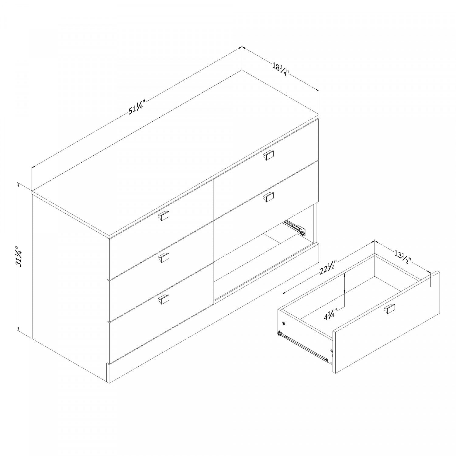 South Shore Spark 6-Drawer Pure White Dresser - A Solid Piece of Furniture