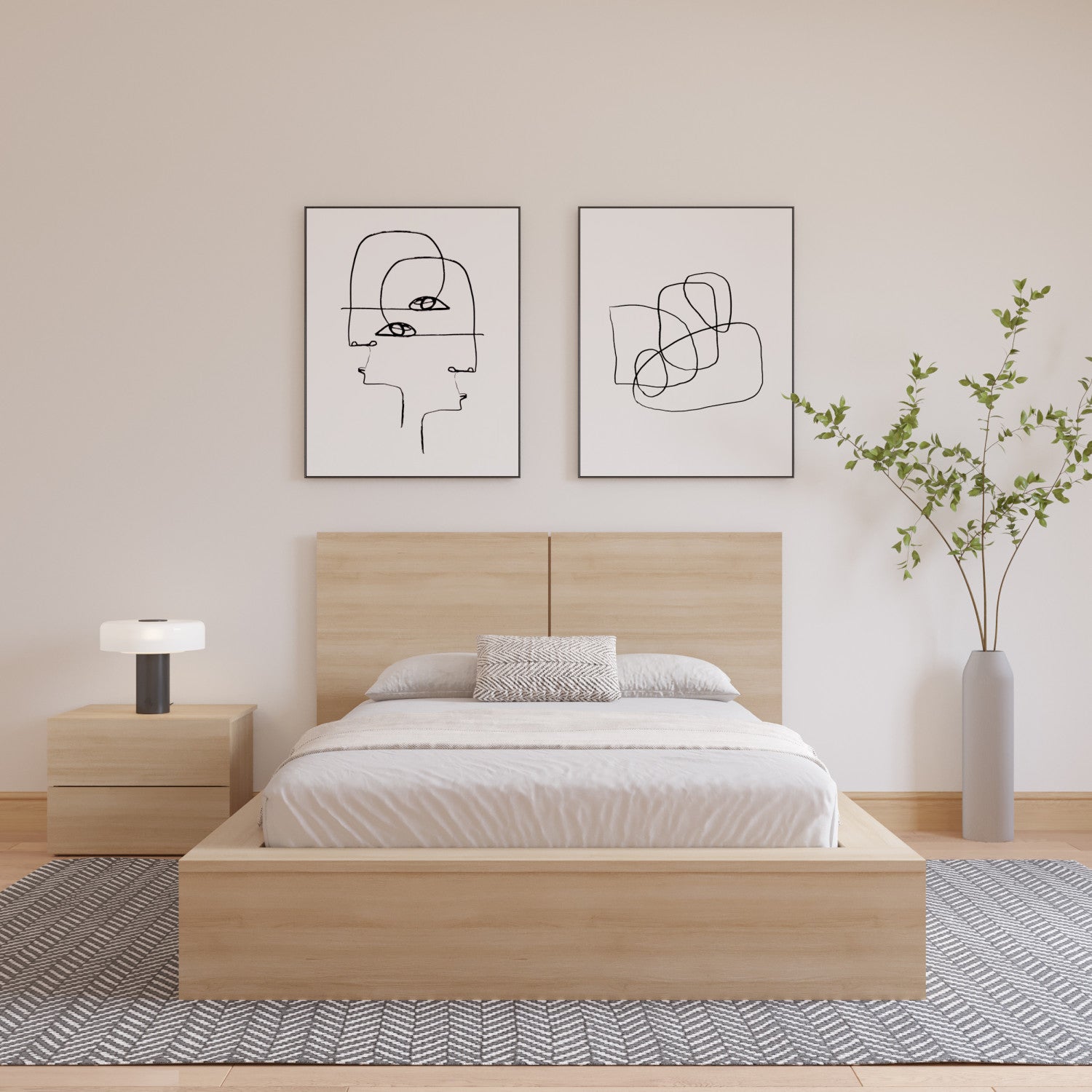 Nordika James Full Headboard in Natural Blonde Oak