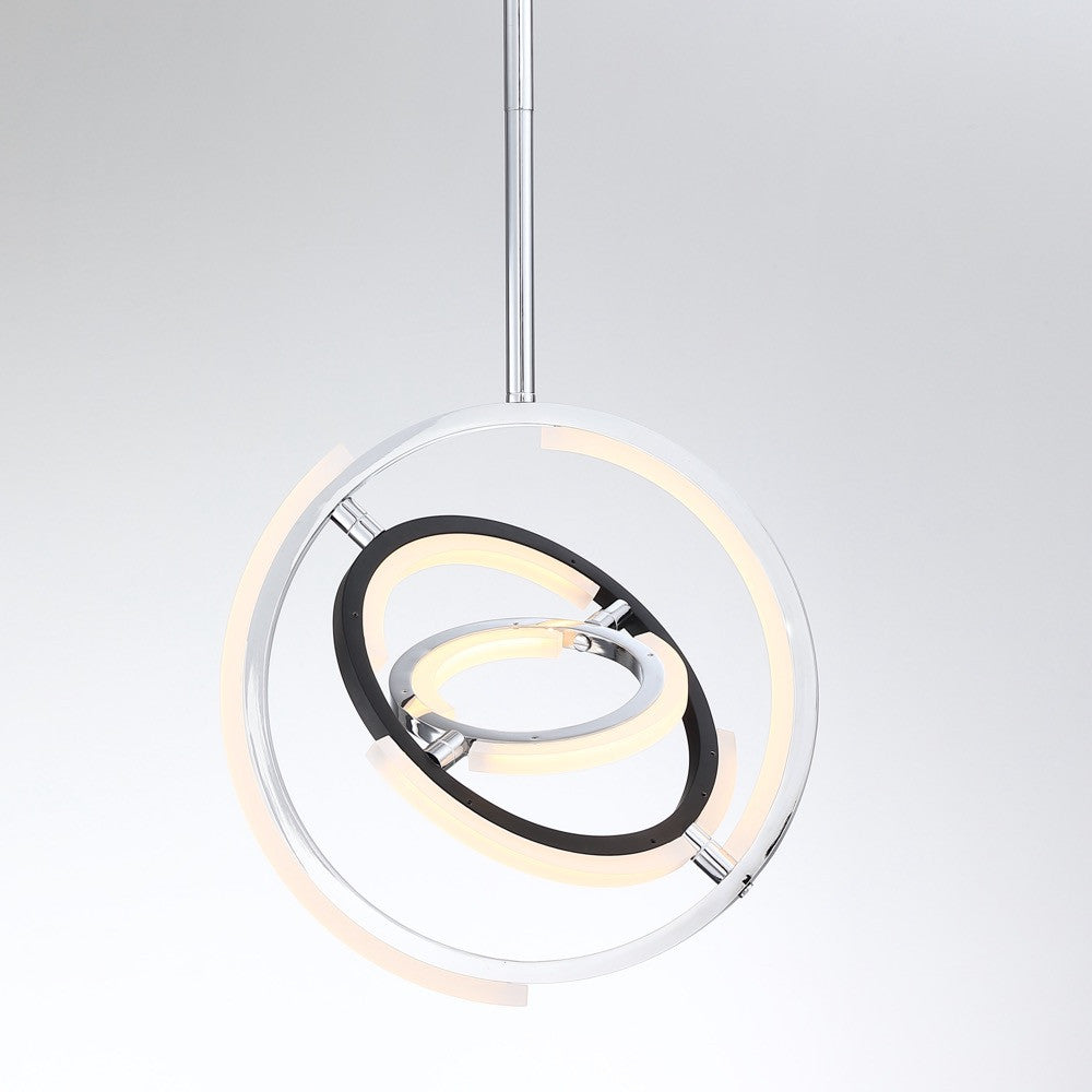 13" Polished Nickel Integrated LED Pendant from the Trilogy Collection - Luminaire