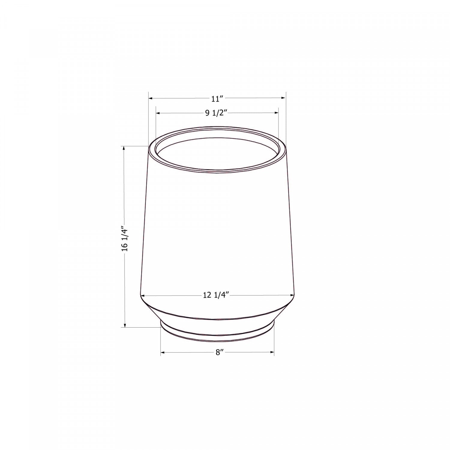 16-Inch White Dalya Planter - Cache-pot