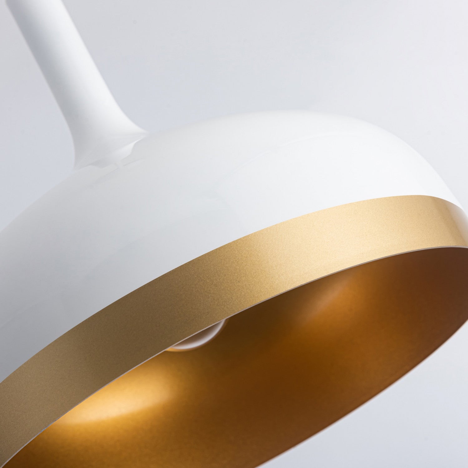 12" White & Gold Dash Collection Pendant Ceiling Light - Elegant Luminaire Suspendu