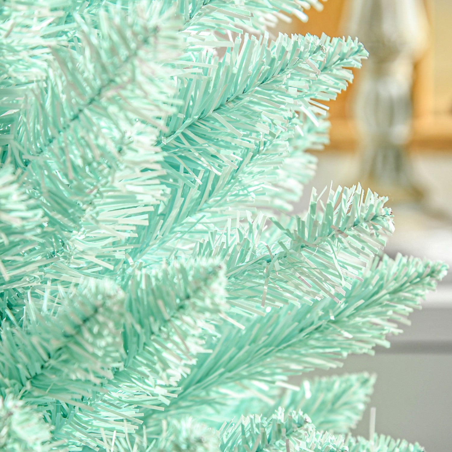 Homcom Gradient Blue Slim Artificial Pencil Christmas Tree, 6ft Tall