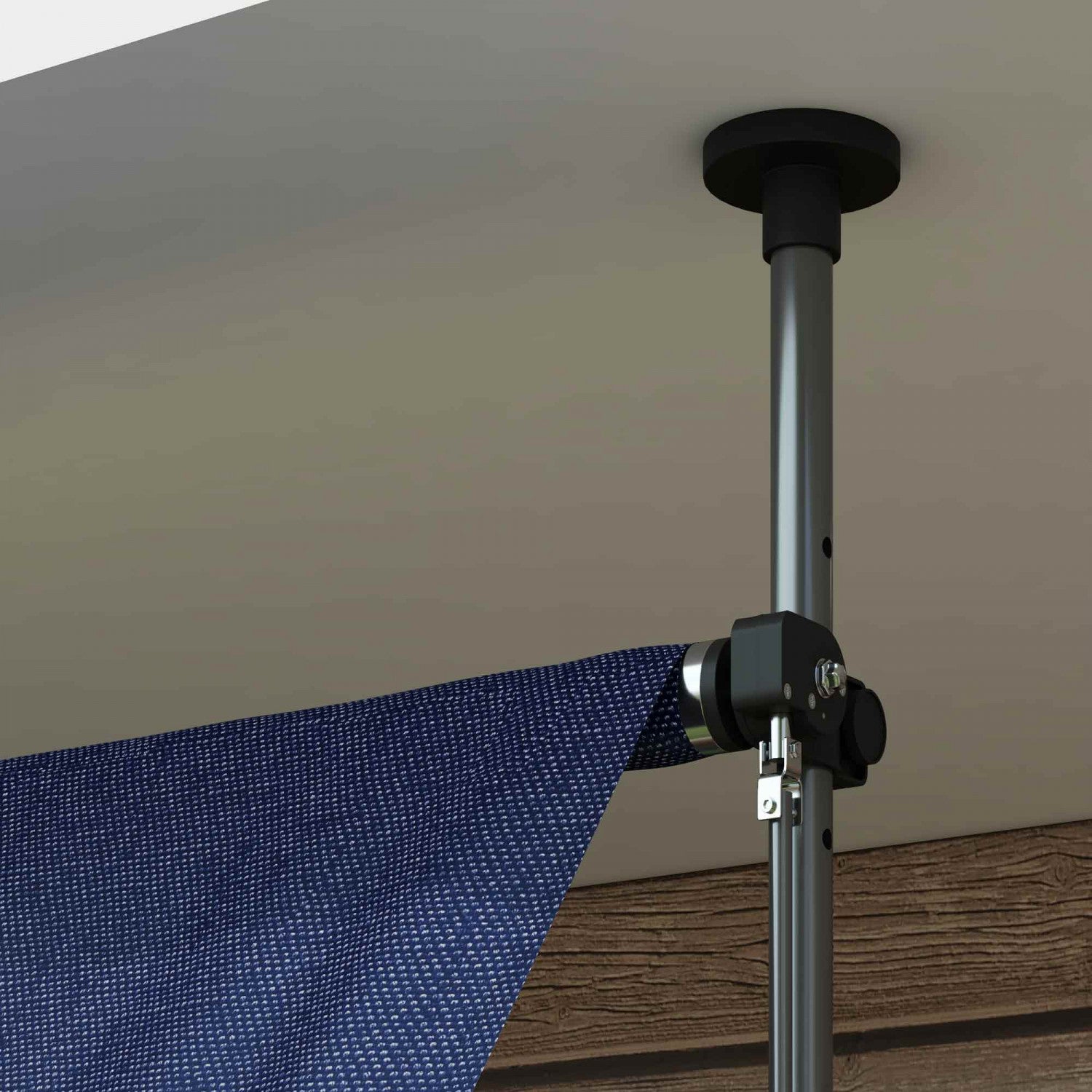 Outsunny 10-Foot by 3-Foot Retractable Freestanding Non-Screw Blue Awning
