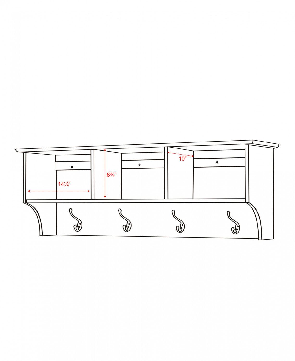 Espresso 48-Inch Hanging Entryway Shelf - Ideal for Tablette murale d’entrée