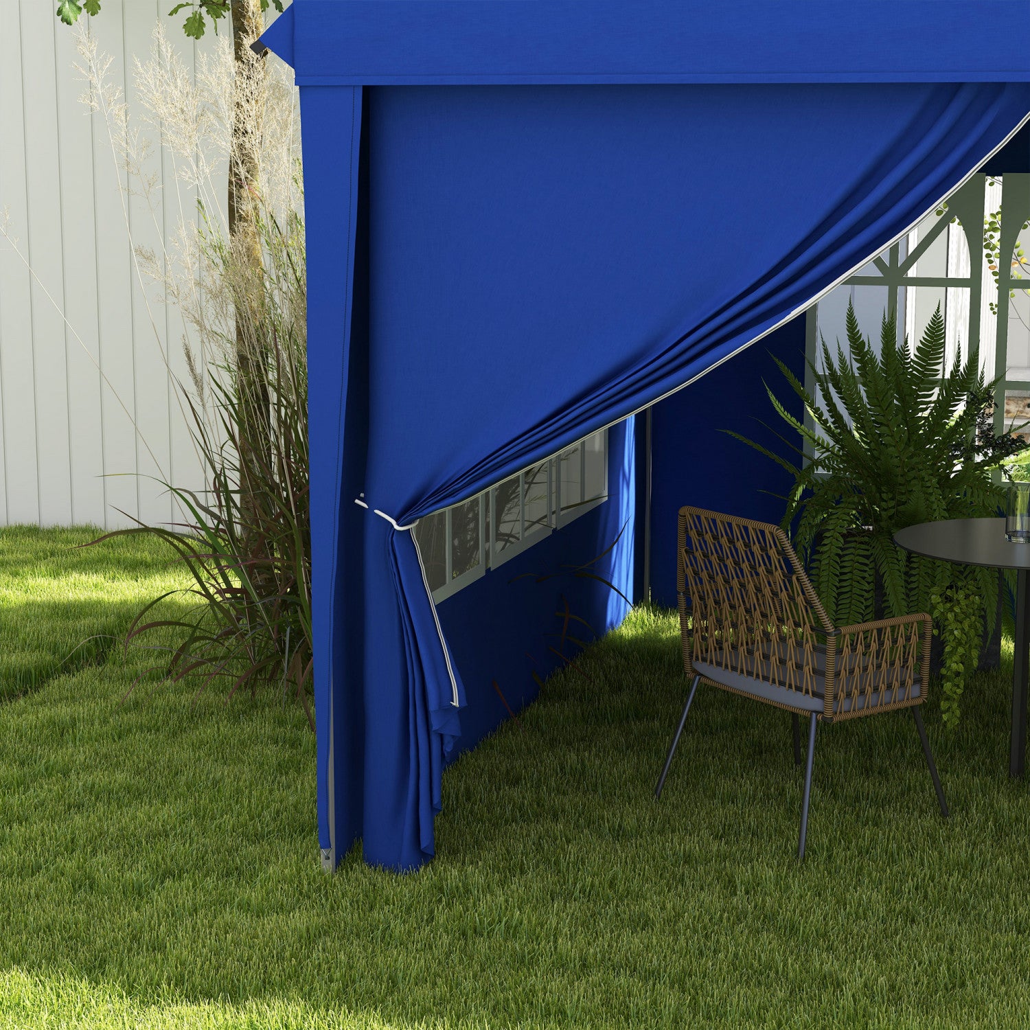 Outsunny 10'x20' Blue Pop Up Tent - Outdoor Party Tent with Easy Folding Gazebo