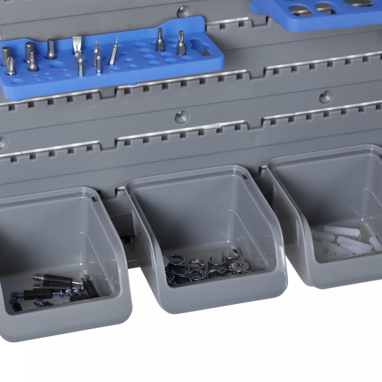 Durhand 44-Piece Blue Wall-Mounted Tool Storage Bins (Durhand Ensemble De Rangement D'outils Bleu)