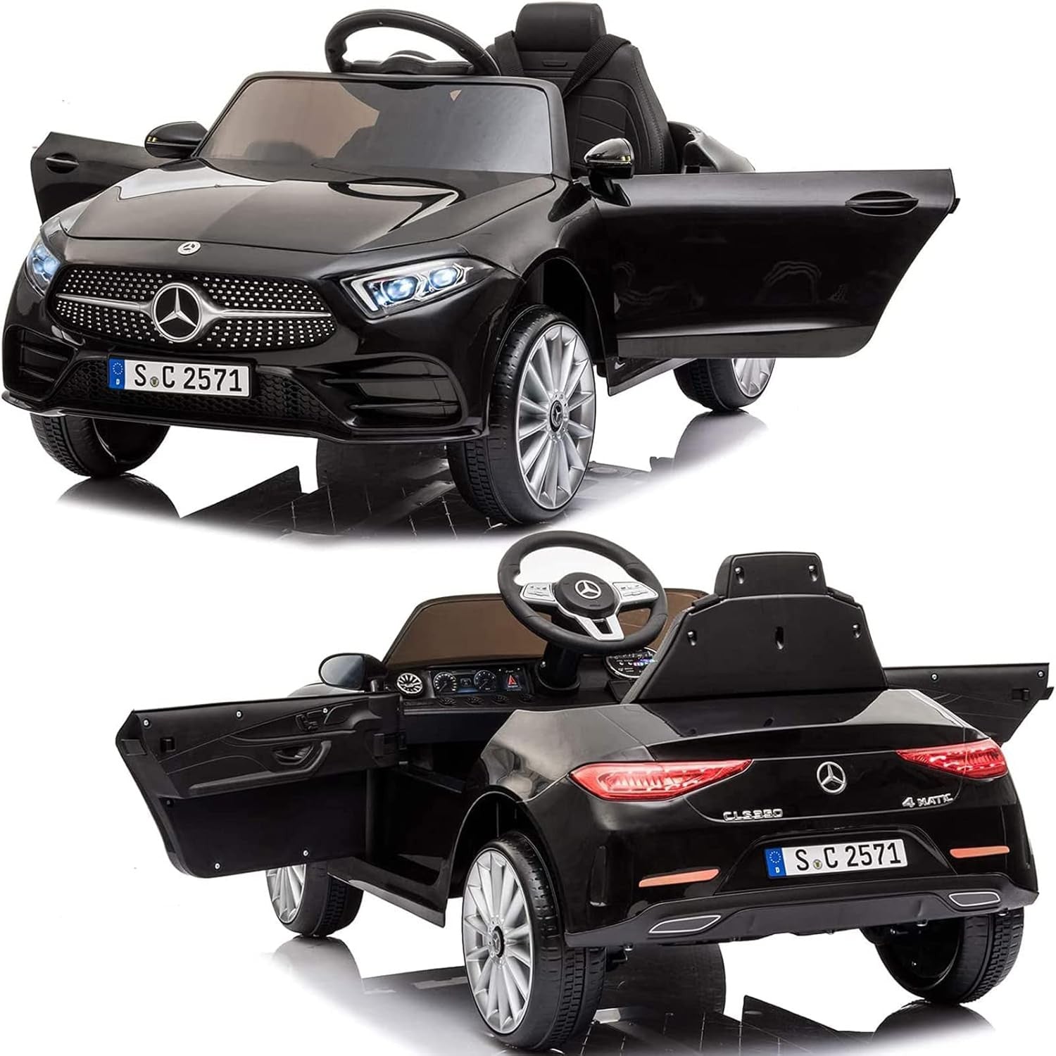 12V Powered Mercedes Benz Cls350 Ride-On Car for Kids with Remote Control, LED Lights, and Music - Ideal for Fun and Adventure