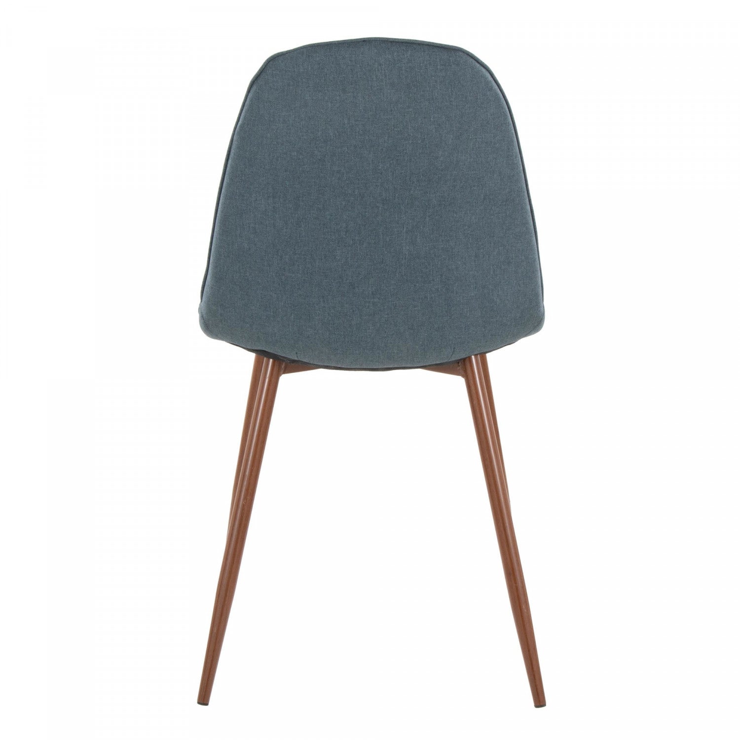 Set of 2 LumiSource Mid-Century Modern Dining Accent Chairs in Pebble Blue Fabric