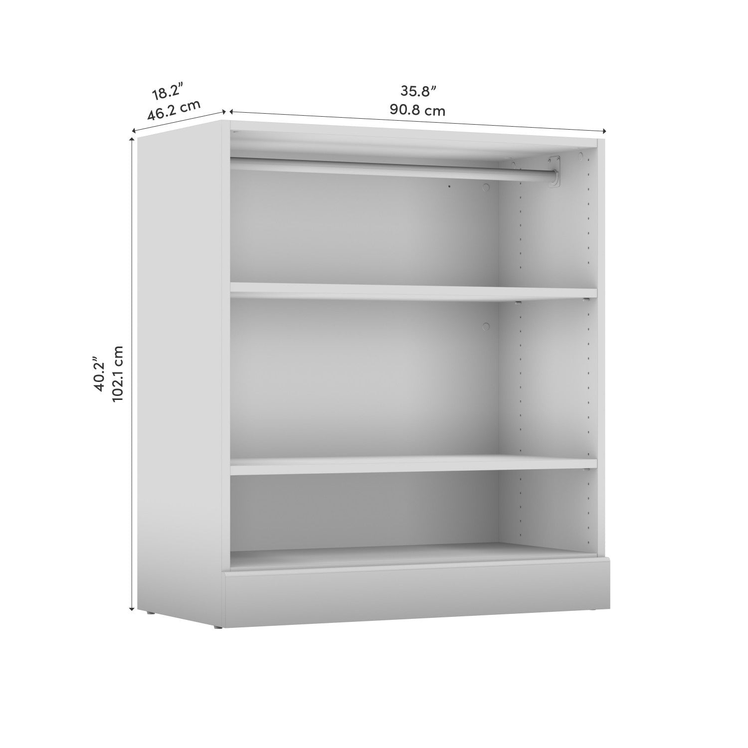 Bestar's 36 W Small Versatile Linen White Oak Closet Organizer