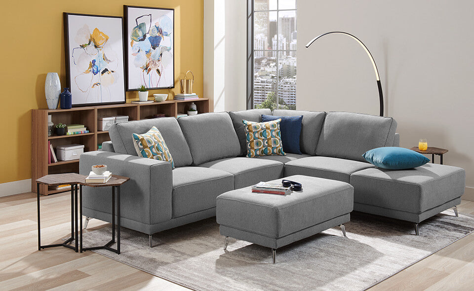 Lara 2-Piece Chenille Right-Facing Sectional - Popstitch Dove