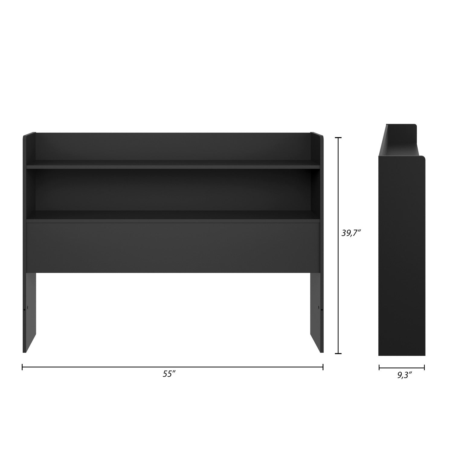 Nordika Hunter Bookcase Full Headboard in Black: A Stylish and Functional Bedroom Piece