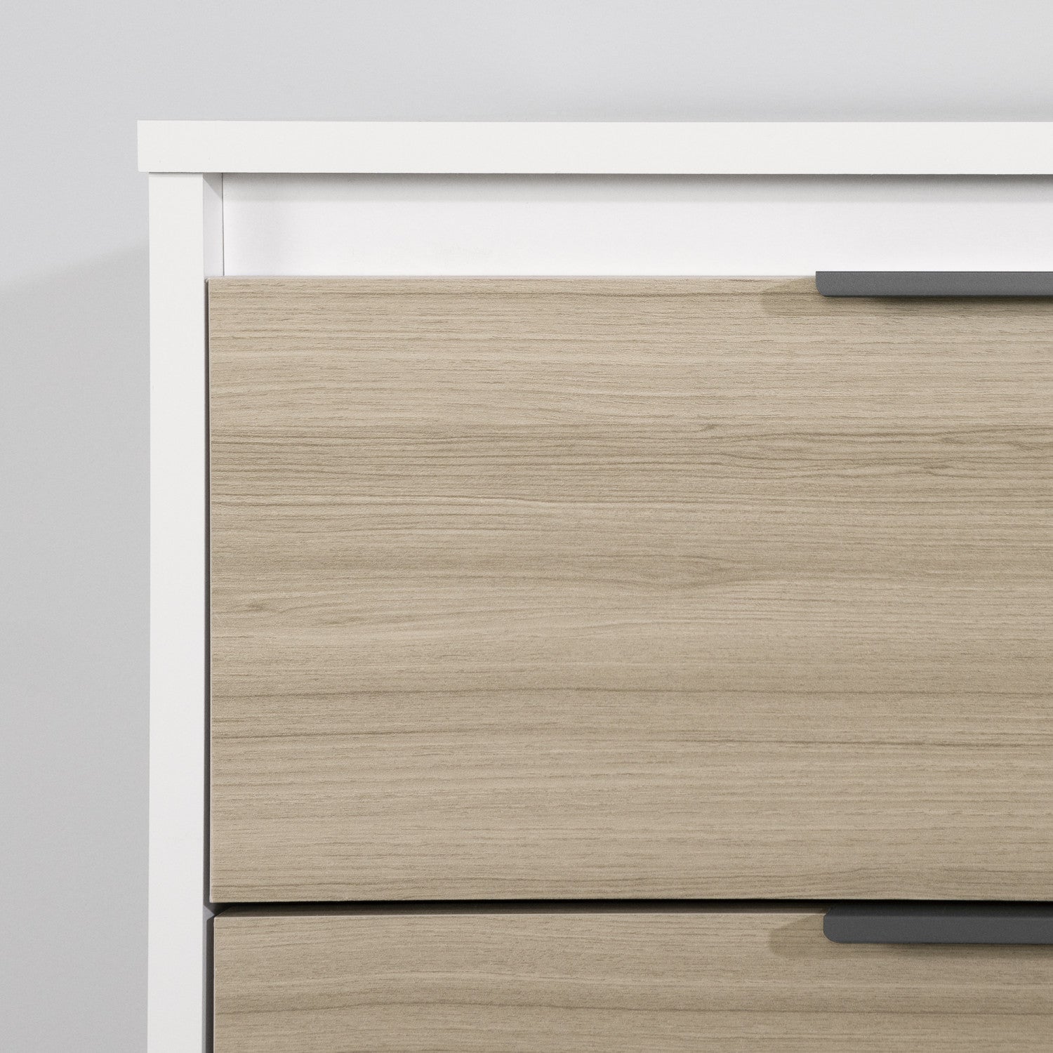 Soft Elm White Hourra 6-Drawer Dresser - A Commode with 6 Tiers