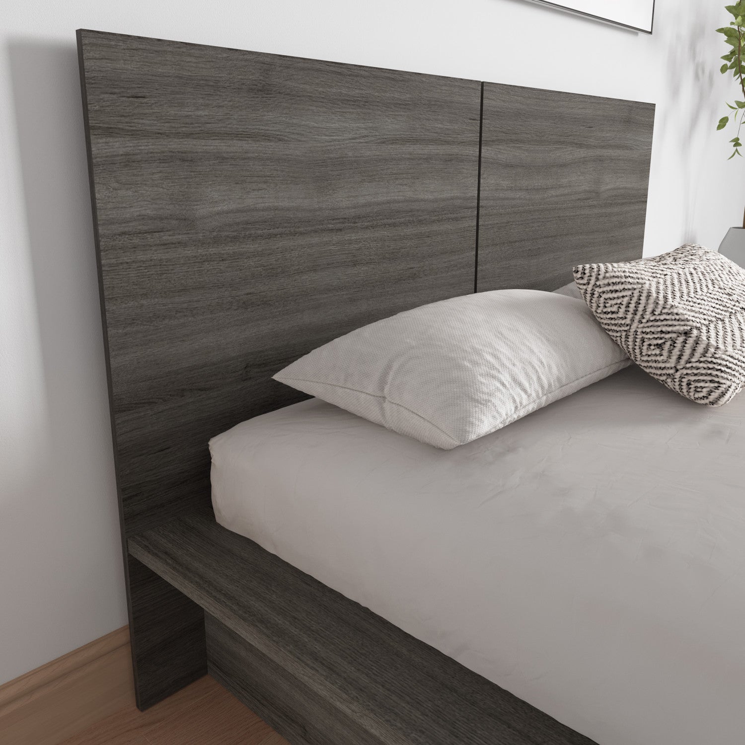 Nordika James Queen Headboard in Grey Oak Finish - A Stylish Bedroom Centerpiece