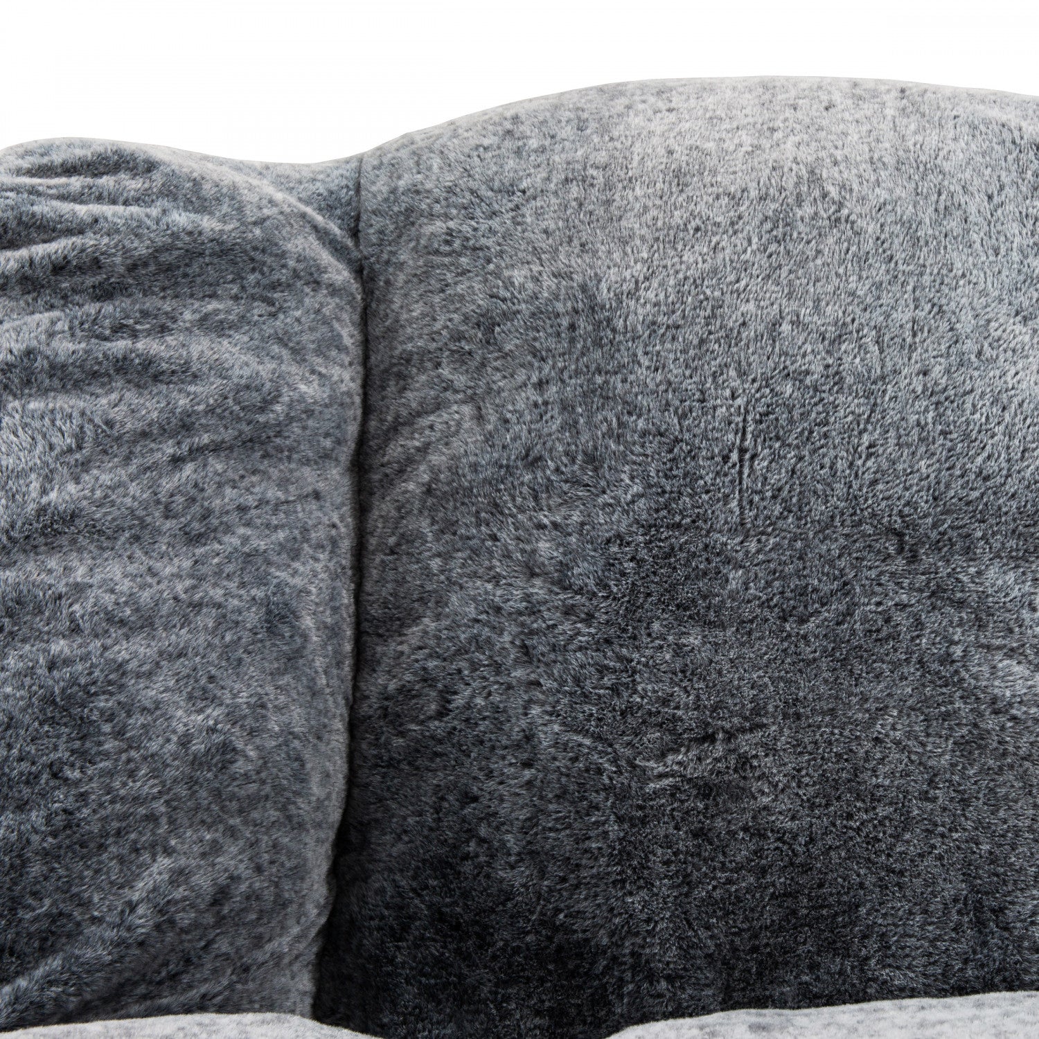Sealy Tore Blue Faux Fur Bean Bag Chair with High - Density Memory Foam