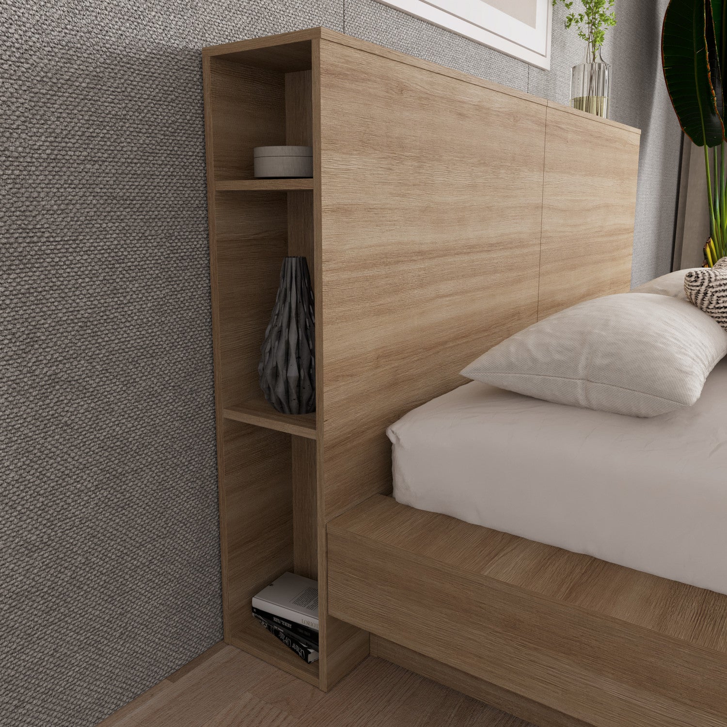 Nordika Marconi Queen Headboard in Brown Oak