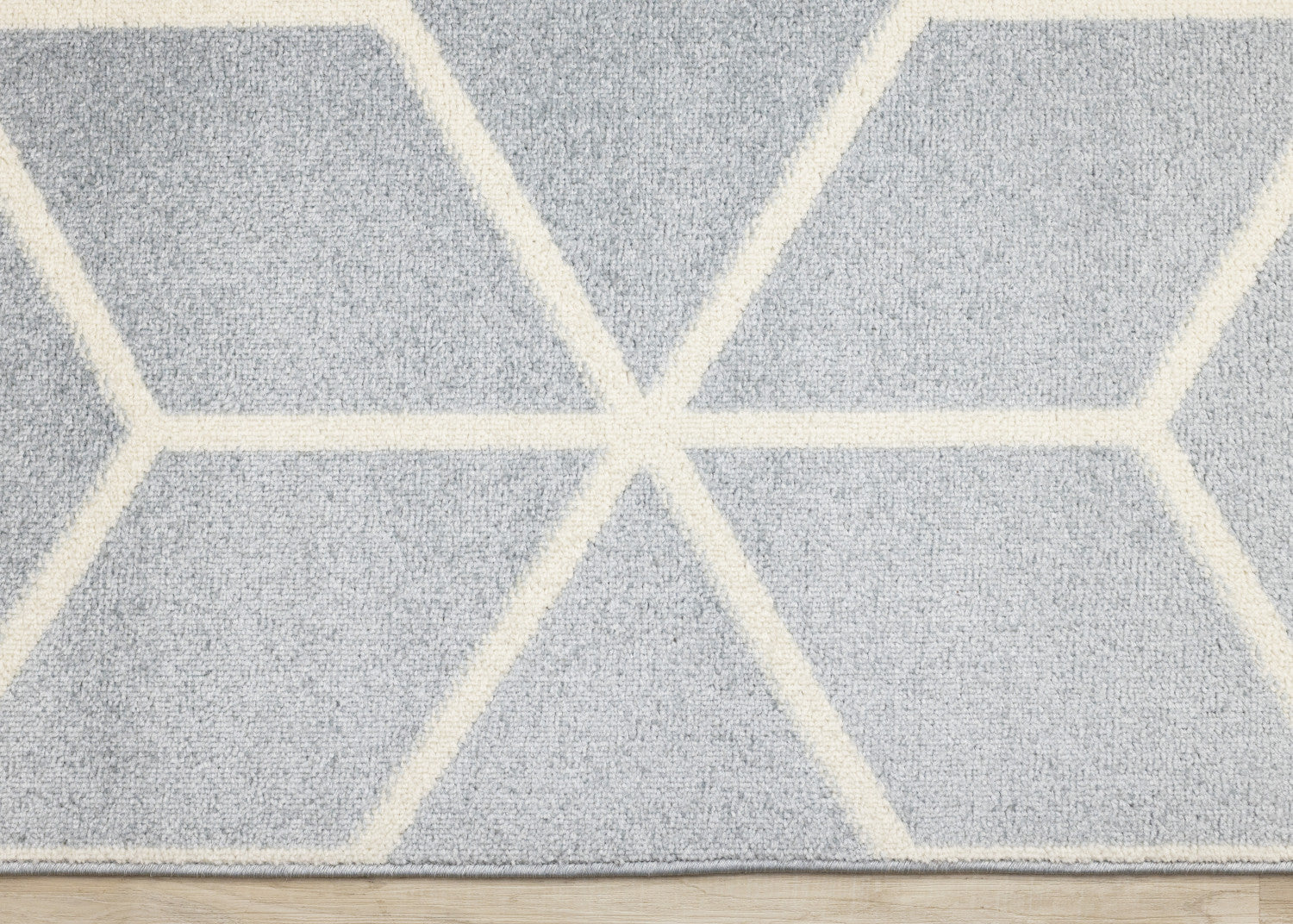 Modern Geometric Blue Cream Area Rug by Ellis - 7'10" x 10'6"