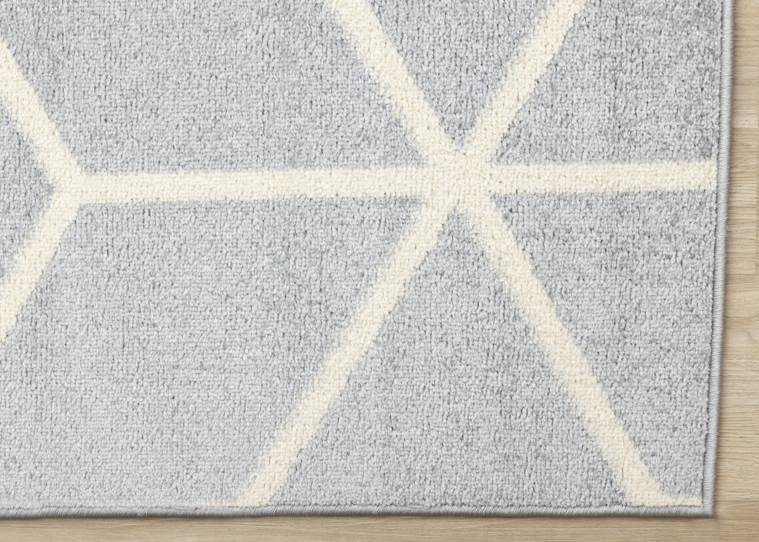 Modern Geometric Blue Cream Area Rug by Ellis - 7'10" x 10'6"