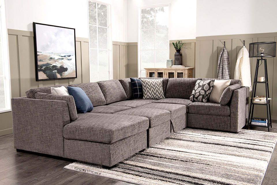 Vienna 3-Piece Chenille Left-Facing Sleeper Sectional