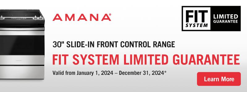 Amana 30 inch Slide-in Front Control Range! Fit System Limited Guarantee!