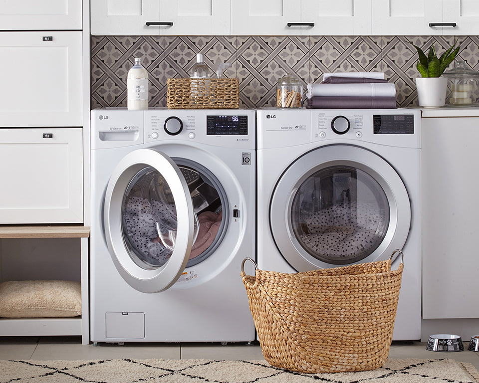 LG 5.2 Cu. Ft. Front-Load Washer and 7.4 Cu. Ft. Dryer with Wi-Fi