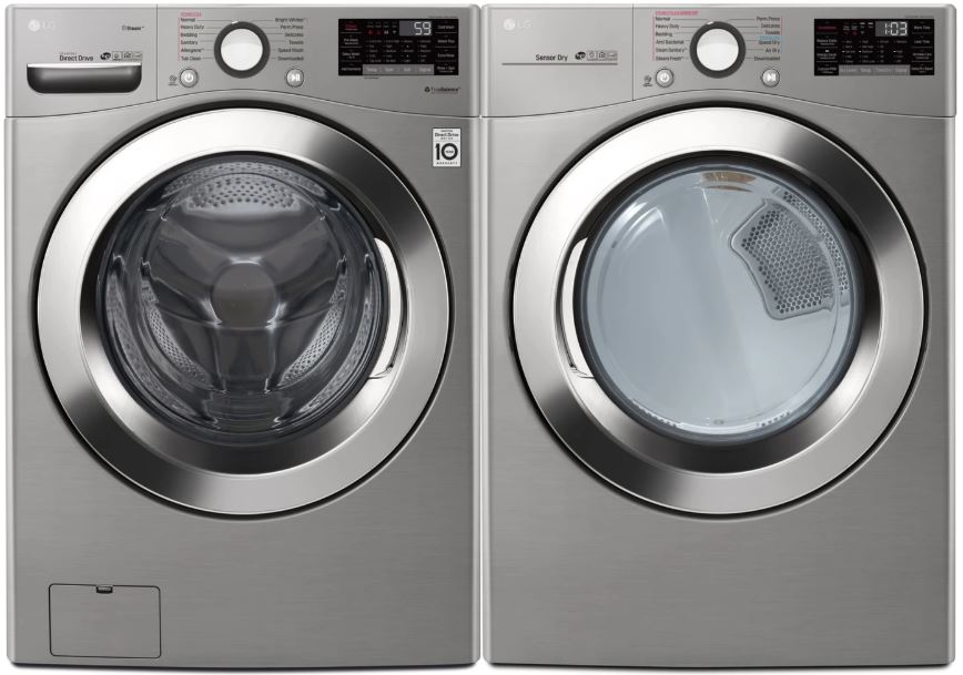 LG Wi-Fi Enabled Smart Front-Load 5.2 Cu. Ft. Washer and 7.4 Cu. Ft. Electric Dryer