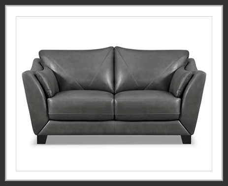 Chateaux d’Ax gray leather loveseat