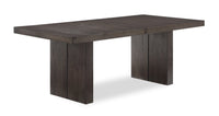 Zelda Dining Table with Pedestal Base, 78-96"W - Espresso Brown 