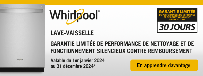 LAVE-VAISSELLE GARANTIE LIMITÉE DE PERFORMANCE DE NETTOYAGE ET DE FONCTIONNEMENT SILENCIEUX CONTRE REMBOURSEMENT!