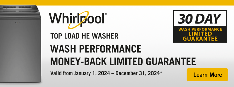 Whirlpool Top Load Washer! Wash Performance Money-back Limited Guarantee!