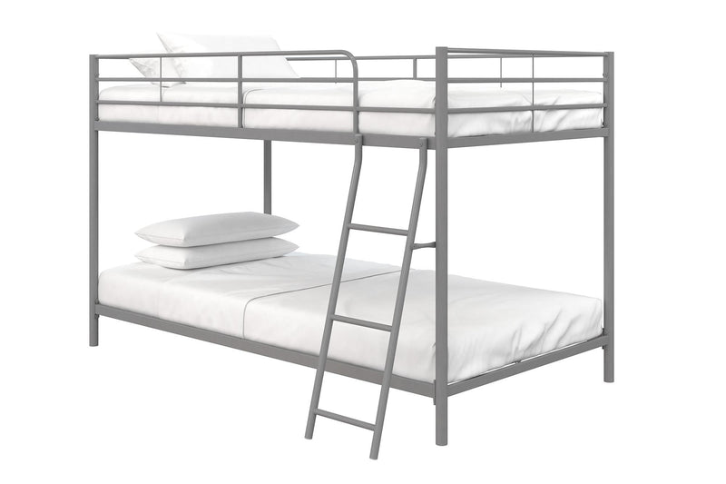 Atwater Living Bloor Small Space Twin Over Twin Bunk Bed - Silver | The ...