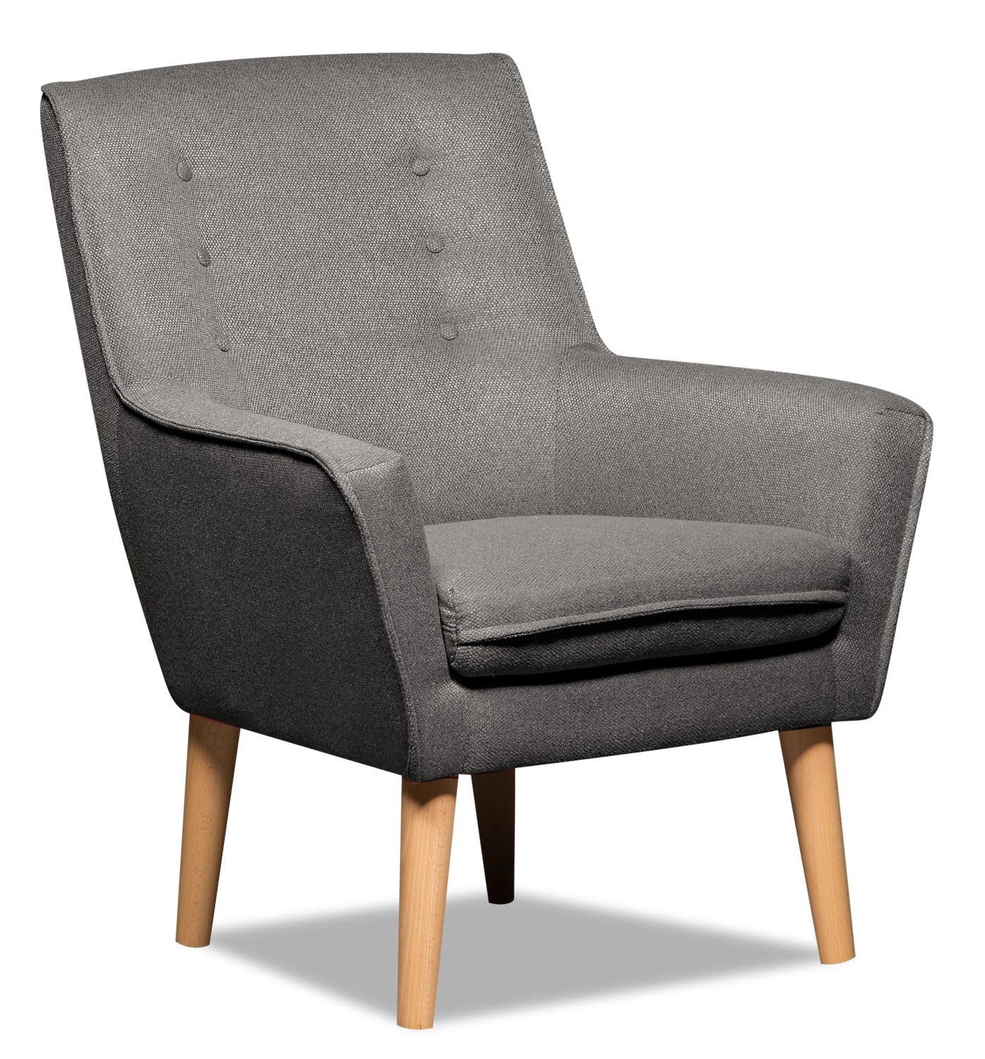 Arni Linen Look Fabric Accent Chair Dark Grey