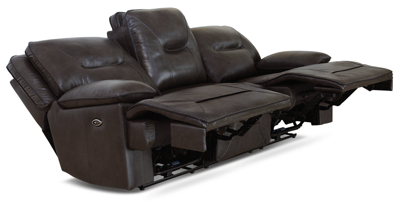 beau genuine leather power reclining sofa red