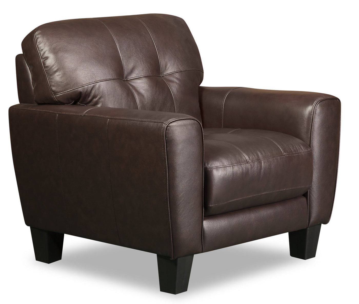 brown genuine leather chair