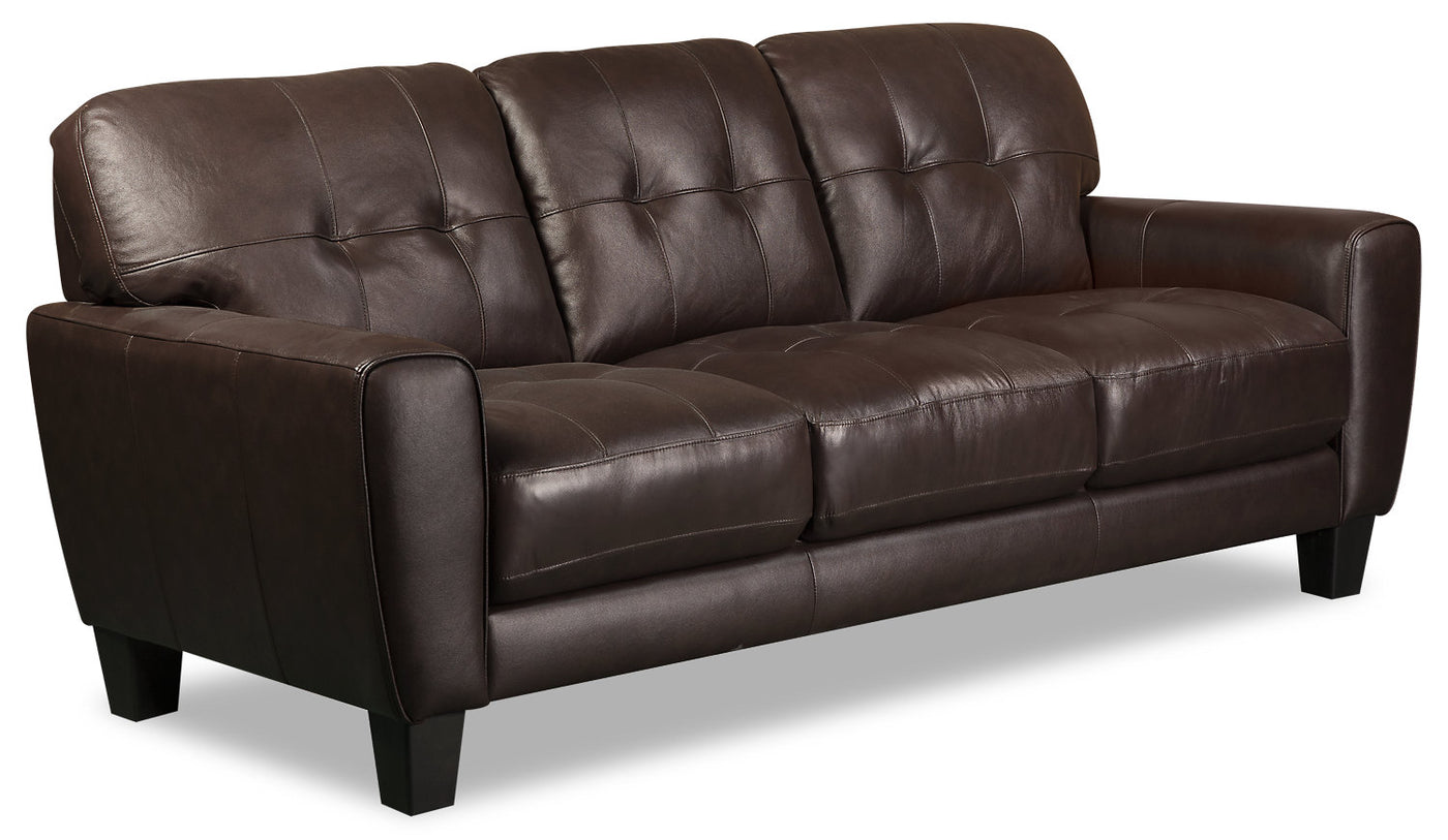 brick genuine leather sofa