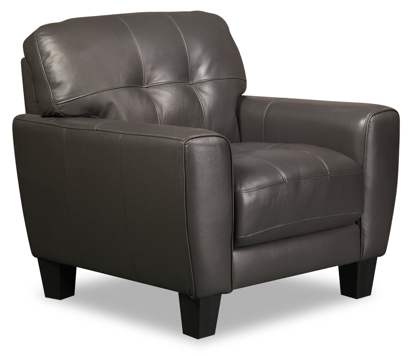 Curt Genuine Leather Chair Grey Fauteuil Curt En Cuir Veritable