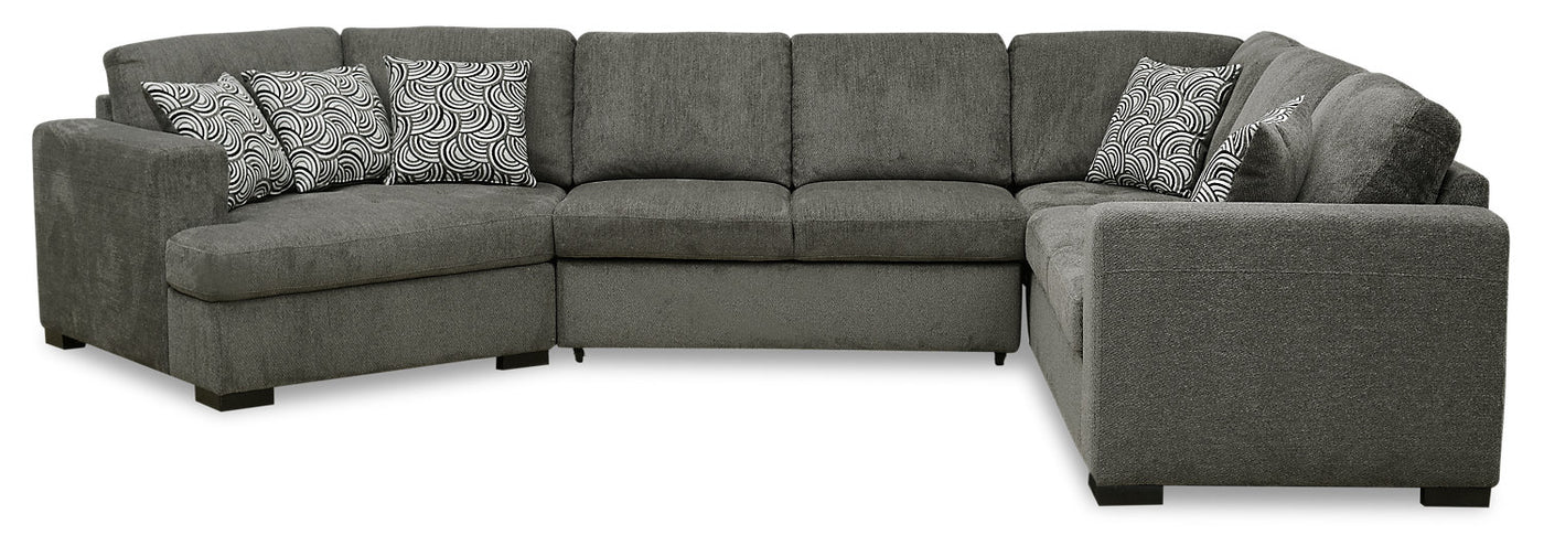 Izzy 3 Piece Chenille Sleeper Sectional With Left Facing Cuddler