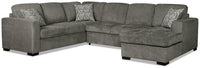 Izzy 3-Piece Chenille Right-Facing Sectional Sleeper – Pewter