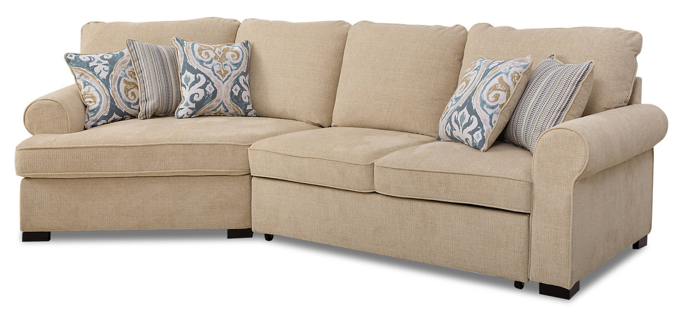 Randal 2 Piece Fabric Left Facing Sleeper Sectional With Cuddler