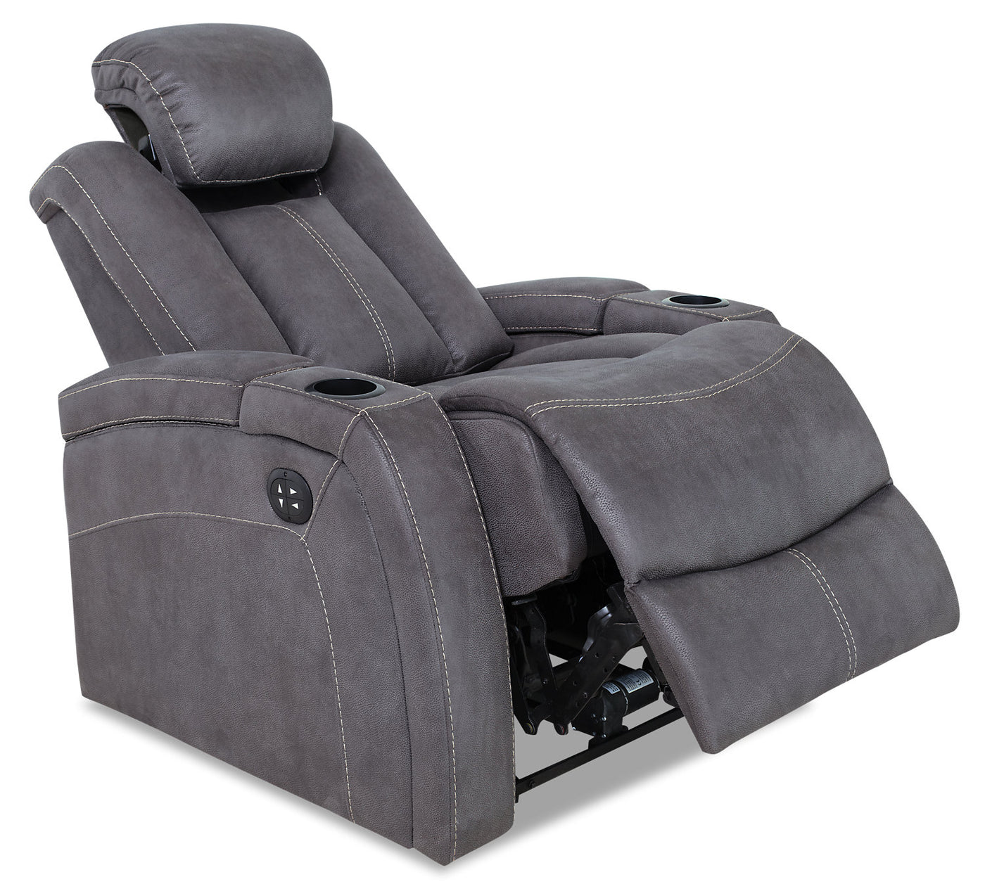 Ross Faux Suede Power Reclining Chair Pewter The Brick