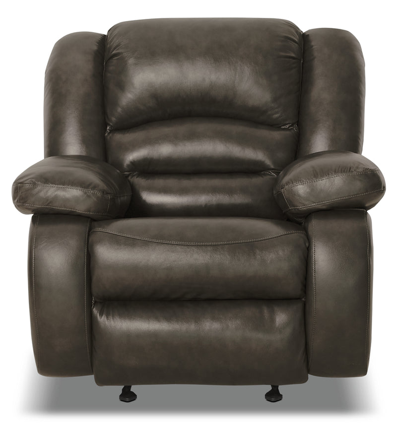 Toreno Genuine Leather Power Recliner Grey The Brick