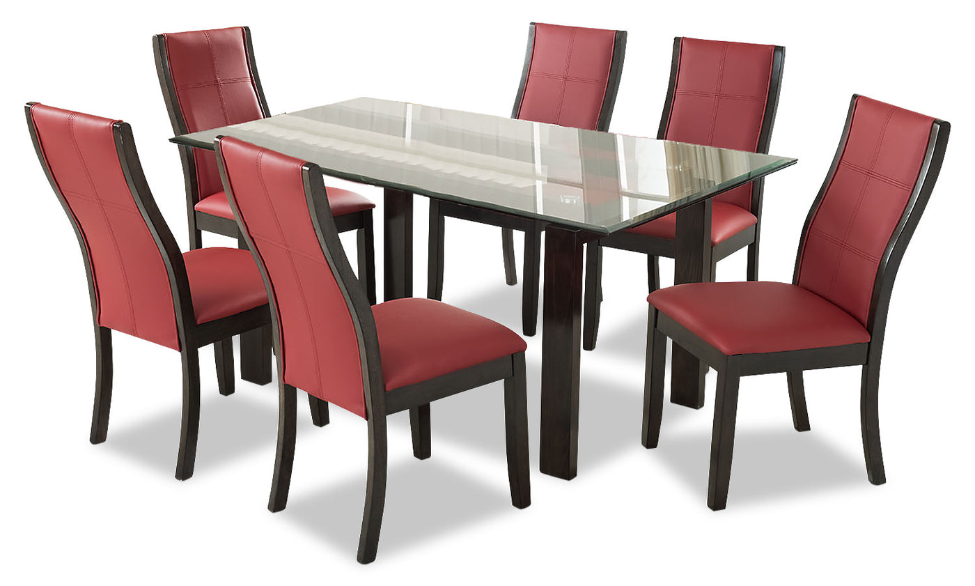 Tyler 7 Piece Dining Package Red The Brick
