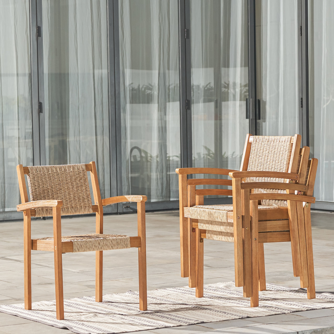 set of two outdoor chairs