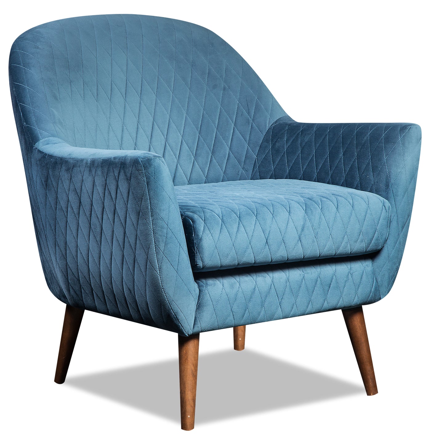 venice velvet accent chair  blue