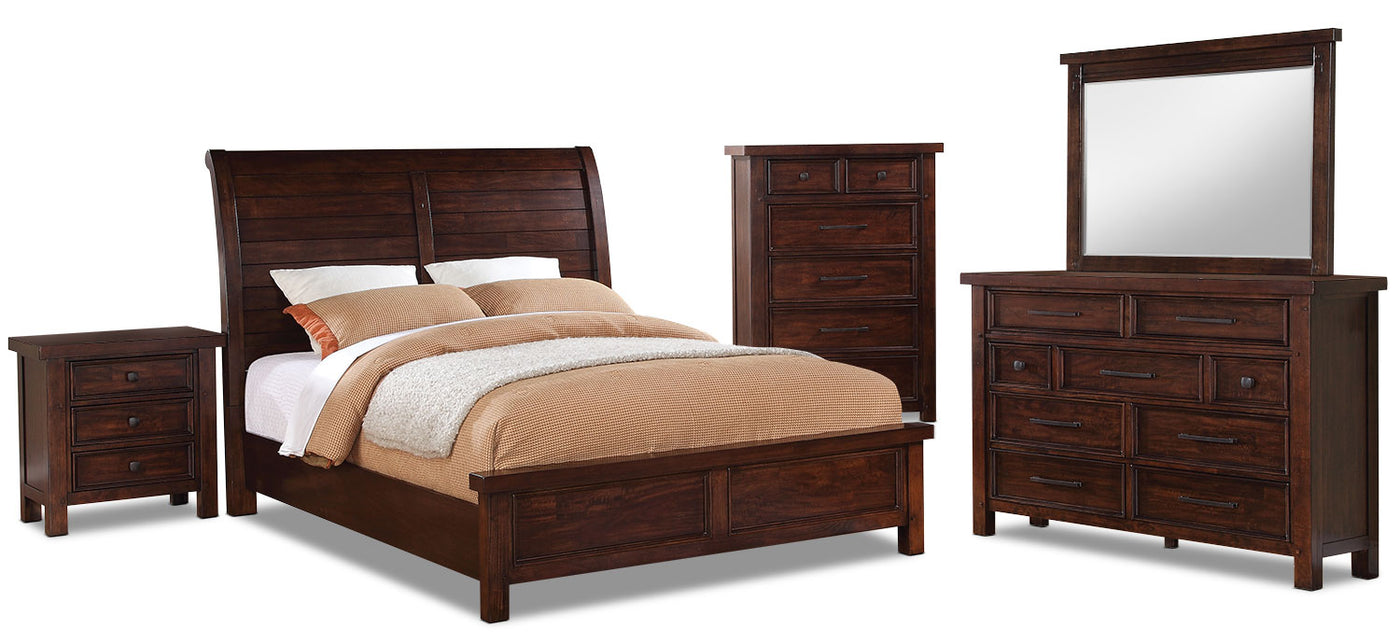 Sonoma 7 Piece Queen Bedroom Package Dark Brown