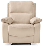 Grove Genuine Leather Accent Power Recliner with Adjustable Headres ...